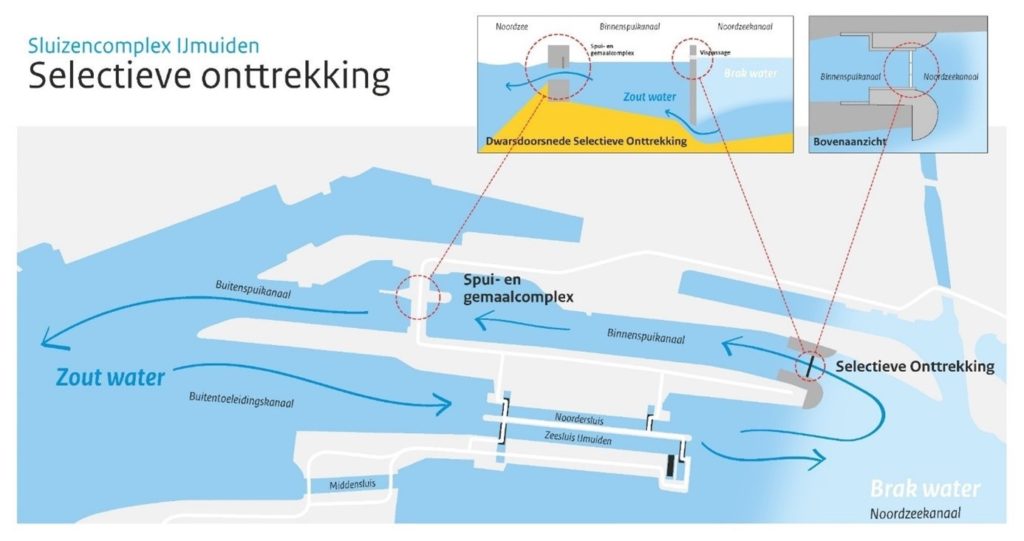 selectieve onttrekking bij zeesluis IJmuiden